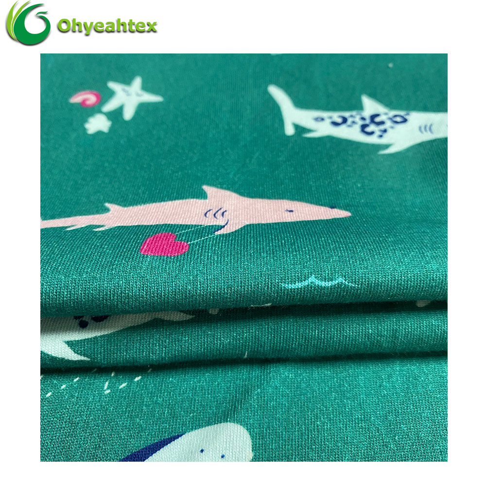 New Design Digital Print Patterned Fabrics Textiles 100% Cotton Jersey for T-shirt